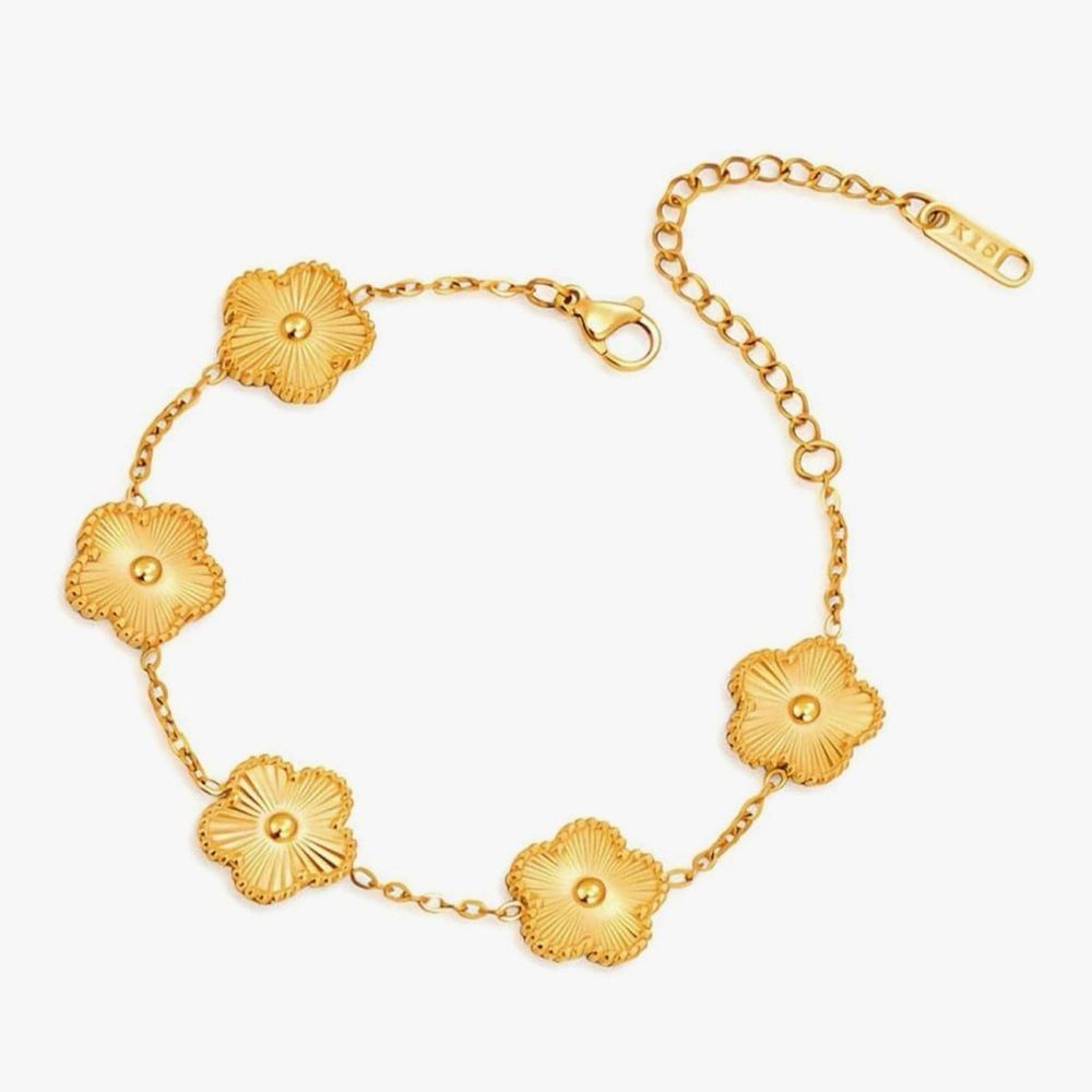 NEW 18K Gold-Plated Four Leaf Clover Bracelet